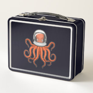 Octopus as Astronaut Metal Lunch Box