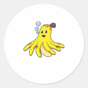 Octopus as Banana Classic Round Sticker