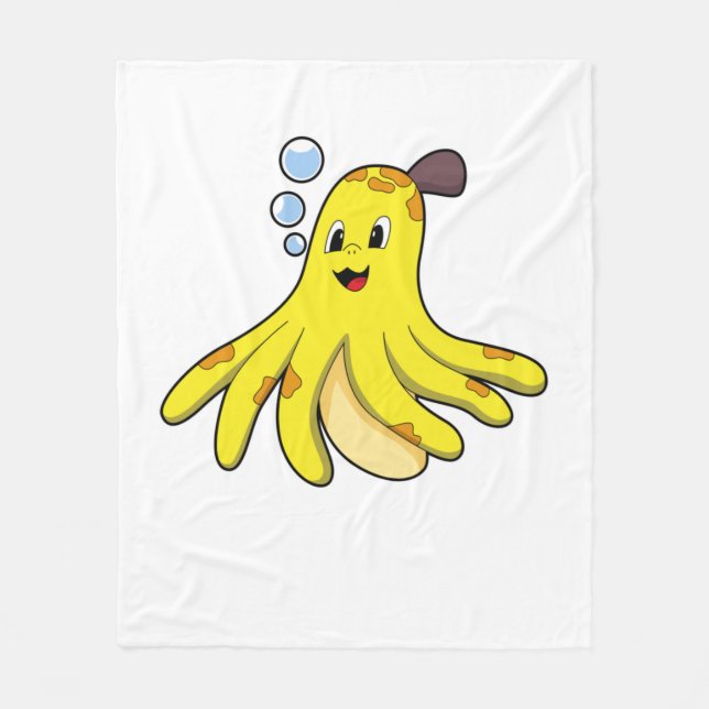 Octopus as Banana Fleece Blanket (Front)