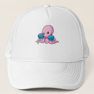 Octopus as Boxer with Boxing gloves Trucker Hat