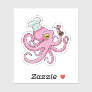Octopus as Cook with Wooden spoon