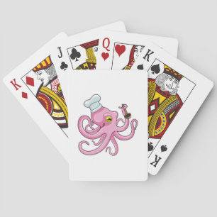 Octopus as Cook with Wooden spoon Playing Cards