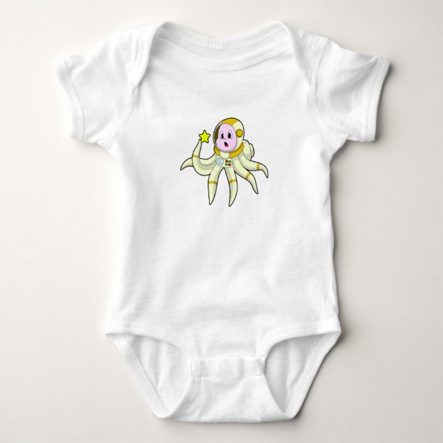 Octopus as Diver with Star Baby Bodysuit (Front)