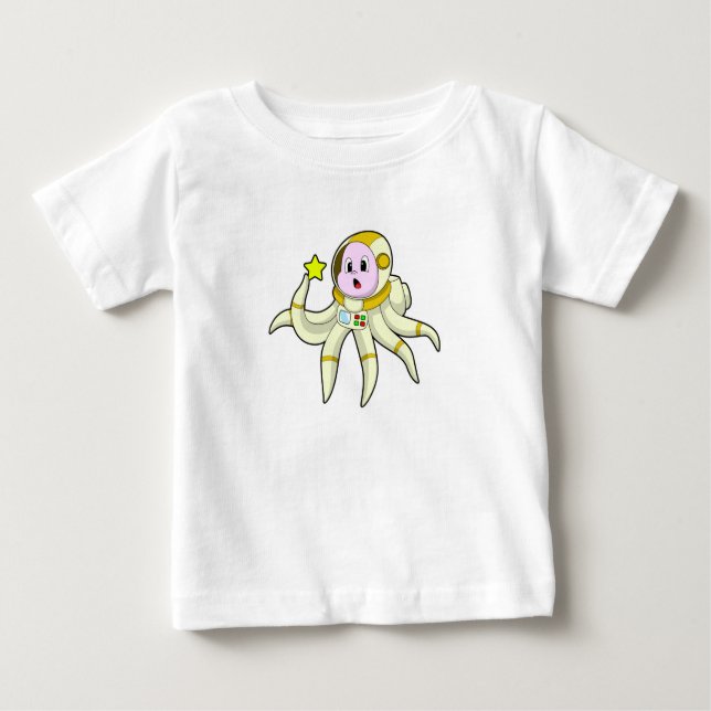 Octopus as Diver with Star Baby T-Shirt (Front)
