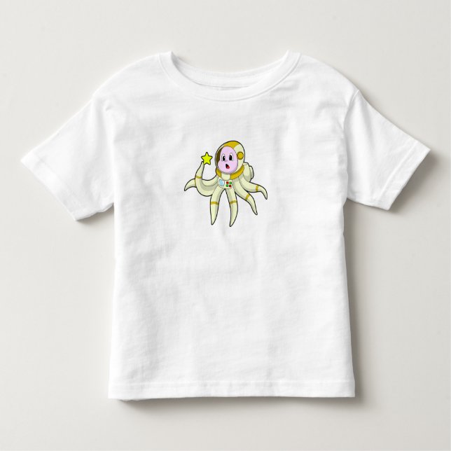 Octopus as Diver with Star Toddler T-Shirt (Front)