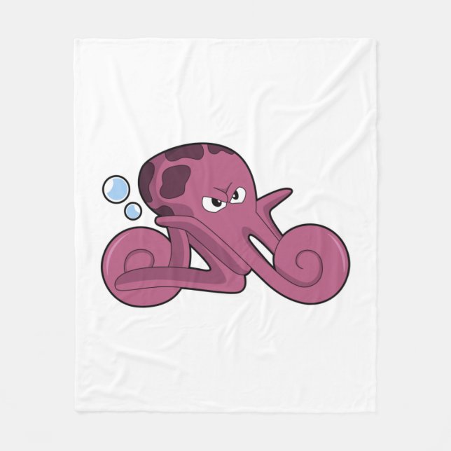 Octopus as Motorycycle Fleece Blanket (Front)