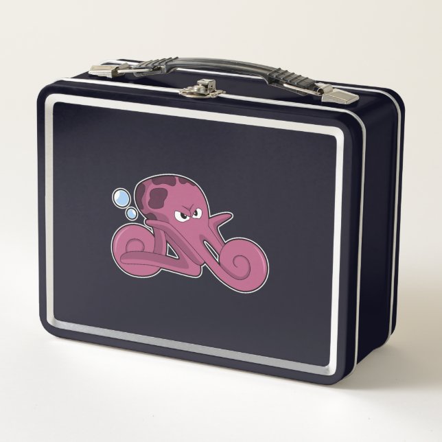 Octopus as Motorycycle Metal Lunch Box (Front)