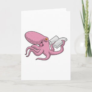 Octopus as Nerd witth Book Card
