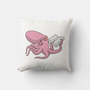 Octopus as Nerd witth Book Cushion