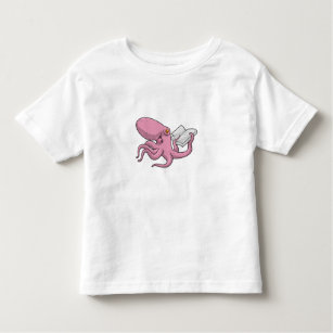 Octopus as Nerd witth Book Toddler T-Shirt