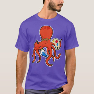 Octopus as Painter with Paint Brush 1 T-Shirt