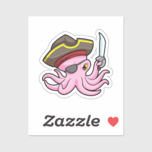 Octopus as Pirate with Sabre & Eye patch
