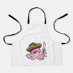 Octopus as Pirate with Sabre & Eye patch Apron