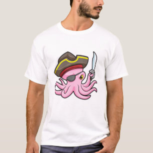 Octopus as Pirate with Sabre & Eye patch T-Shirt