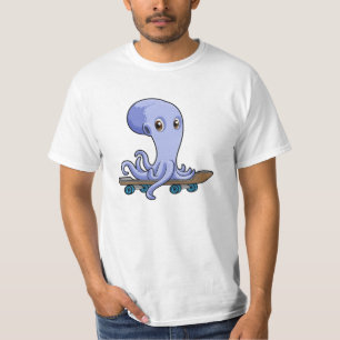 Octopus as Skater with Skateboard T-Shirt