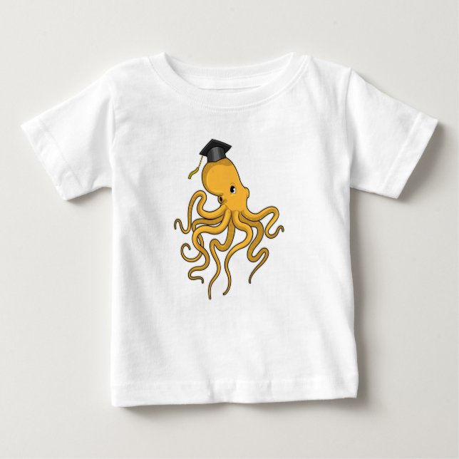 Octopus as Student with Diploma Baby T-Shirt (Front)