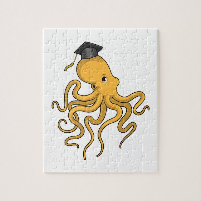 Octopus as Student with Diploma Jigsaw Puzzle (Vertical)