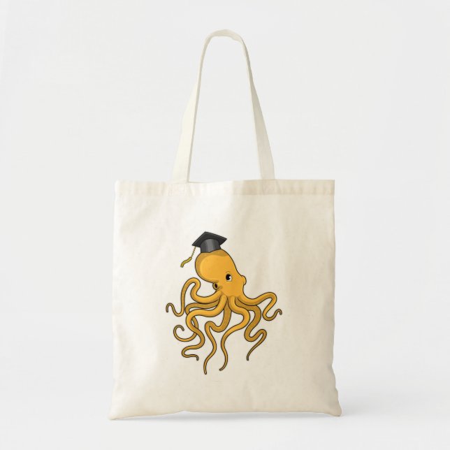 Octopus as Student with Diploma Tote Bag (Front)