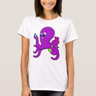 Octopus as Teacher with Laboratory equipment T-Shirt