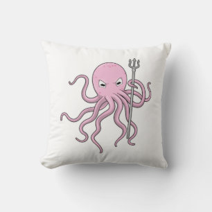 Octopus as Wizard with Trident Cushion