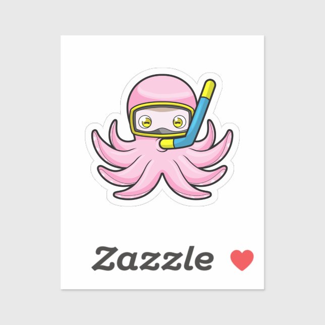 Octopus at Diving with Snorkel & Swimming goggles (Sheet)