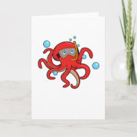 Octopus at Diving with Swimming goggles