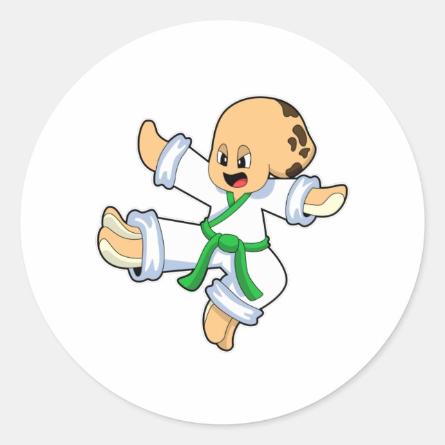 Octopus at Martial arts Karate Classic Round Sticker (Front)