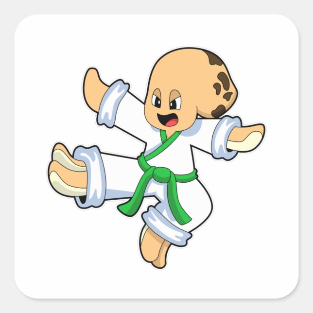 Octopus at Martial arts Karate Square Sticker (Front)
