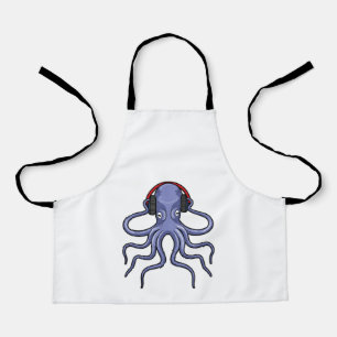 Octopus at Music with Headphone Apron