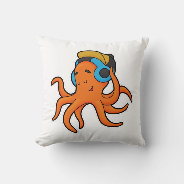 Octopus at Music with Headphone Cushion (Front)