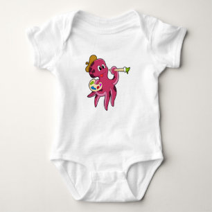Octopus at Painting with Brush & Colour Baby Bodysuit