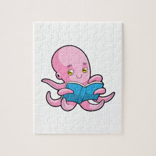 Octopus at Reading a Book Jigsaw Puzzle
