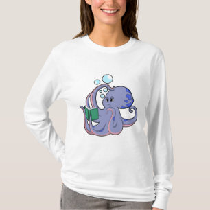 Octopus at Reading with Book T-Shirt