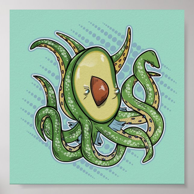 Octopus Avocado Poster (Front)