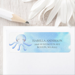 Octopus Baby Shower Address Label Return Address Label