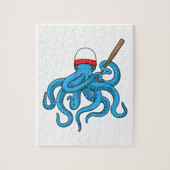 Octopus Baseball bat Baseball Jigsaw Puzzle (Vertical)
