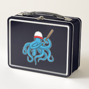 Octopus Baseball bat Baseball Metal Lunch Box