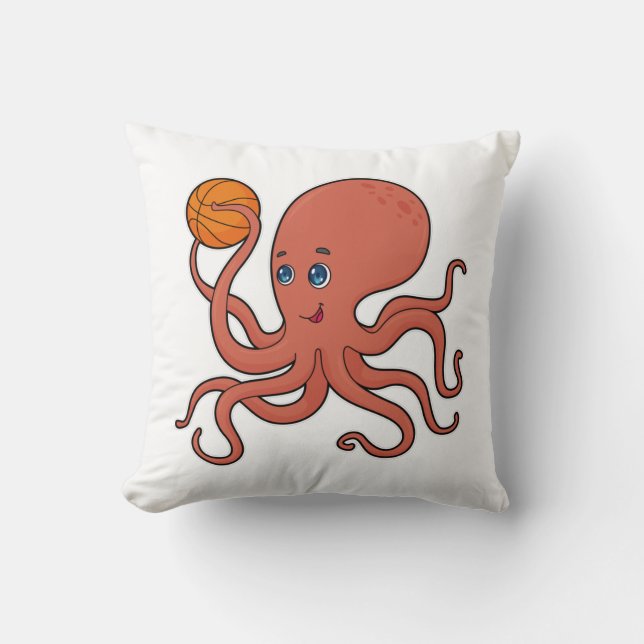 Octopus Basketball player Basketball Cushion (Front)