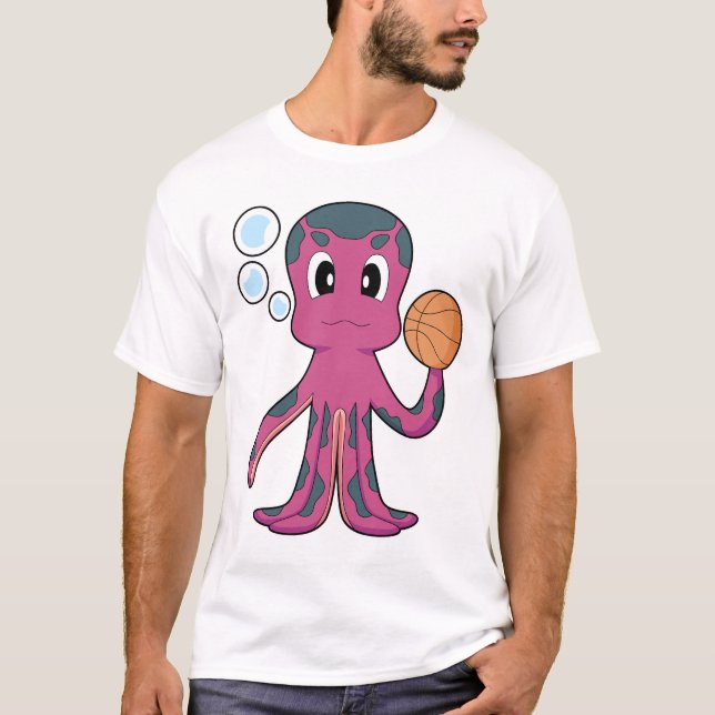 Octopus Basketball player Basketball Sports T-Shirt (Front)