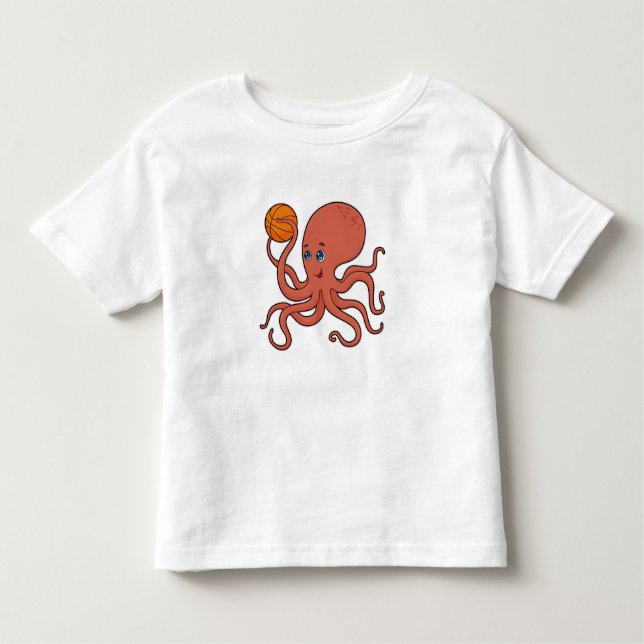 Octopus Basketball player Basketball Toddler T-Shirt (Front)