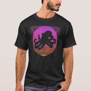 Octopus Beach Fish Retro Vaporwave Vintage 70s 80s T-Shirt