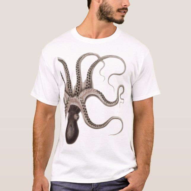 Octopus Black and White T-Shirt (Front)