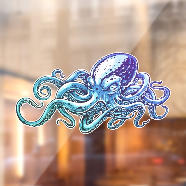 Octopus Blue Ocean Nautical Art (Sheet 2)