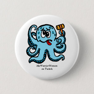 Octopus Bonk, MeWarriorWoman on Twitch 6 Cm Round Badge