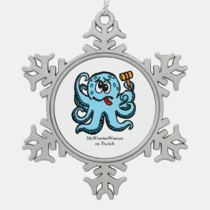 Octopus Bonk, MeWarriorWoman on Twitch Snowflake Pewter Christmas Ornament
