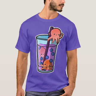 Octopus Bubble Tea Adorable Kawaii Animal Cute Bob T-Shirt