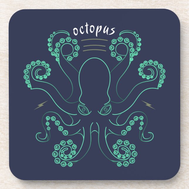 Octopus Cephalopod Tentacles Coaster (Front)