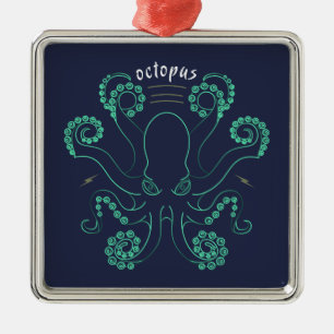 Octopus Cephalopod Tentacles Metal Ornament
