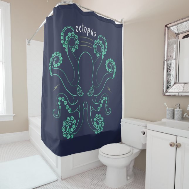 Octopus Cephalopod Tentacles Shower Curtain (In Situ)