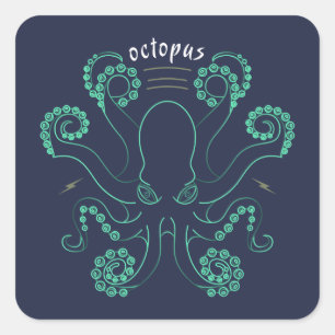 Octopus Cephalopod Tentacles Square Sticker